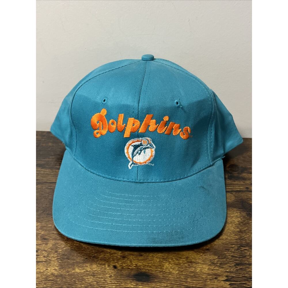 VTG 90s Miami Dolphins‎ NFL Team SnapBack AJD Hat Cap LIGHTLY USED